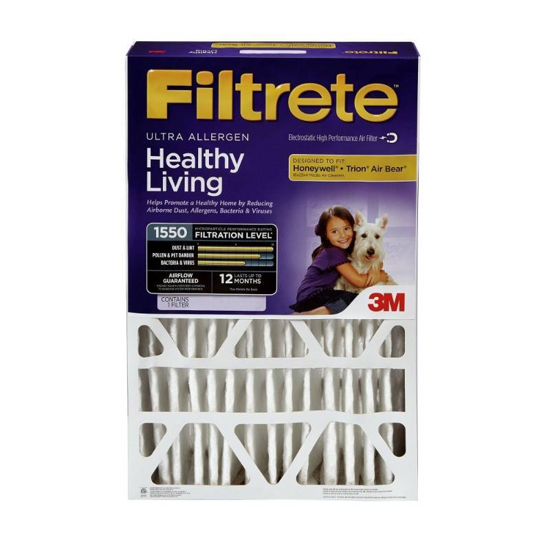 lot 10278 image: Filtrete Allergen Reduction Electrostatic Pleated Air Filter (Common 20-in x 25-in x 4-in Actual 19.75-in x 24.4375-in x 4-in)