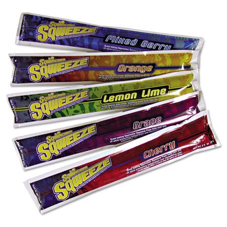 lot 10294 image: Sqweeze Freeze Pops, Assorted Flavors, 3oz Packets, 150Carton