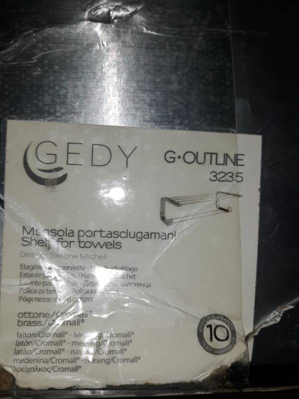 lot 10324 image: Outline Train Rack, Towel Rack, Metal, Chrome, Modern  Contemporary, Wall Mounted