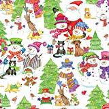 lot 10360 image: Caspari Snow Friends Continuous Gift Wrapping Paper Roll, 8-Feet