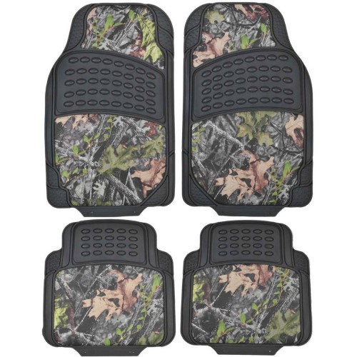 lot 10373 image: BDK Camouflage 4 Piece All Weather Waterproof Rubber Car Floor Mats - Fit Most Car Truck SUV, Trimmable, Heavy Duty