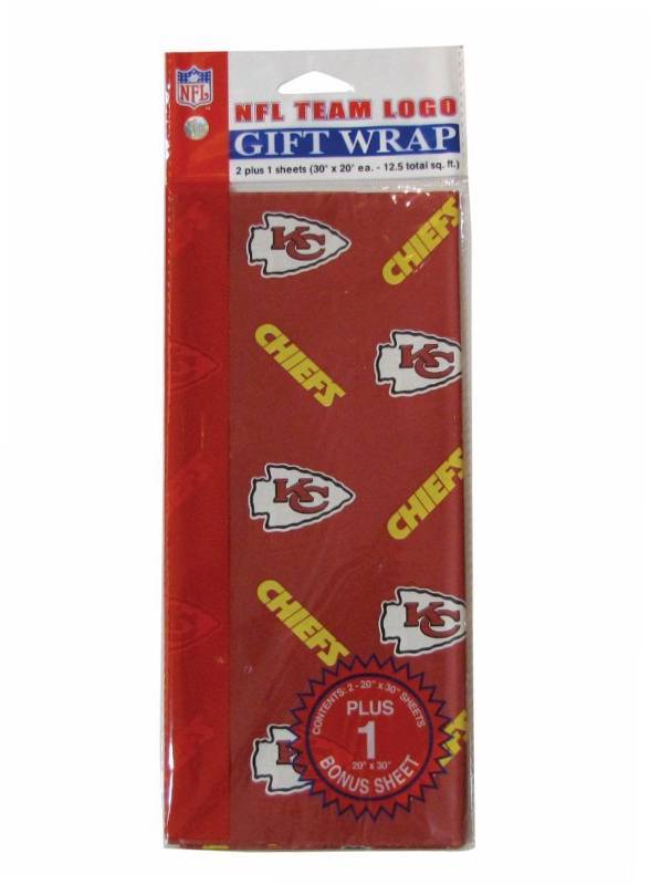 lot 10375 image: Pro Specialties Group NFL Kansas City Chiefs Wrapping Paper