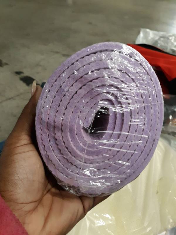 lot 10415 image: Yoga MatHigh Density FoamNon-SlipThicken  173cm 61cm 8mm  PrintFitness Mat (Color  Purple)