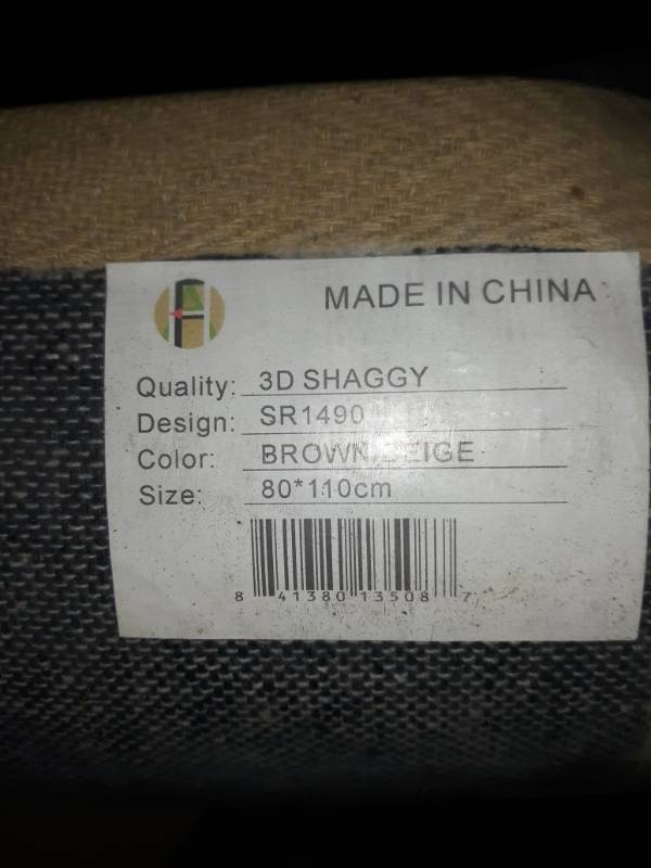 lot 10423 image: LA 3D Shag Shaggy Striped Woven Braided Hand Knotted Feizy Accent Fluffy Fuzzy Modern Contemporary Plush Decorative 8-Feet-by-10-Feet Polyester Made Area Rug Carpet Rug Brown Beige Gold Colors