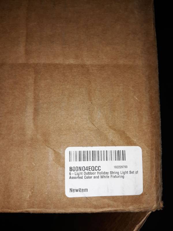 lot 10436 image: Light outdoor Holiday string lights set of assorted color and white fixtures