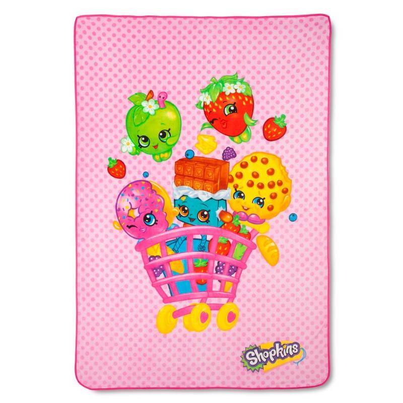 lot 10859 image: Shopkins Blanket - 62 x90  - Pink