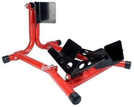 lot 10873 image: Dragway Tools 1500 Ib Fixed Motorcycle Front Wheel Chock, Fits Sport Bikes & Road Cruisers