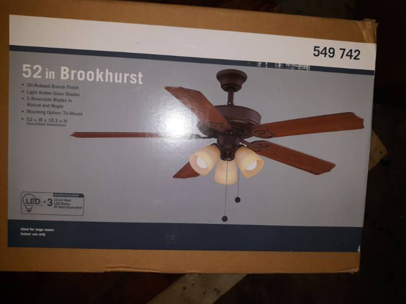 Brookhurst 52 In Indoor Oil Rubbed Bronze Ceiling Fan With