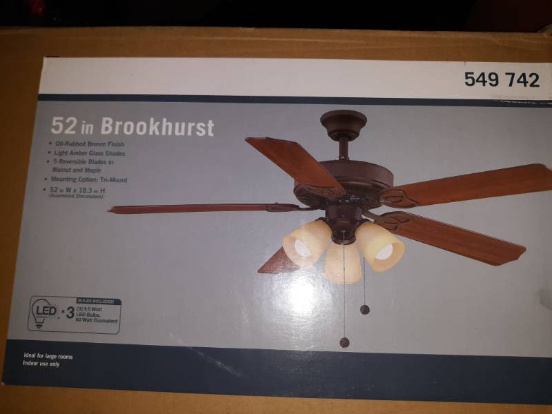 Brookhurst 52 in Oil Rubbed Bronze Ceiling Fan Replacement PARTS 549742 