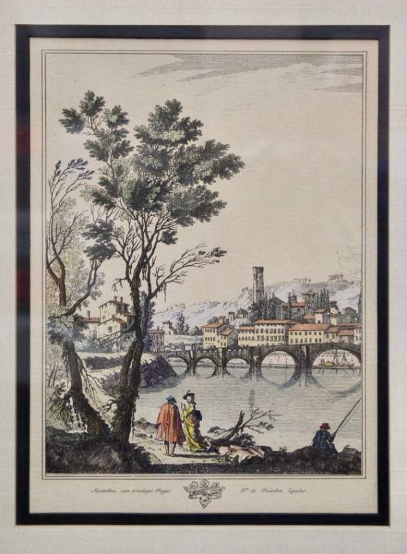 lot 1794 image: Salvator Rosa Landscape - Framed with double matting