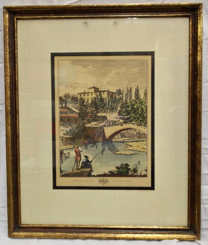 lot 1796 image: Salvator Rosa Landscape - Framed with double matting