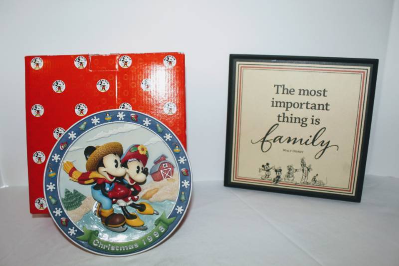 lot 1828 image: Walt Disneys Wooden Plaque and Mickey & Company Collectible Plate