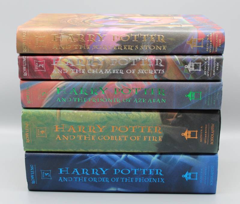 lot 1842 image: (5) First Edition Harry Potter J.K. Rowling Books