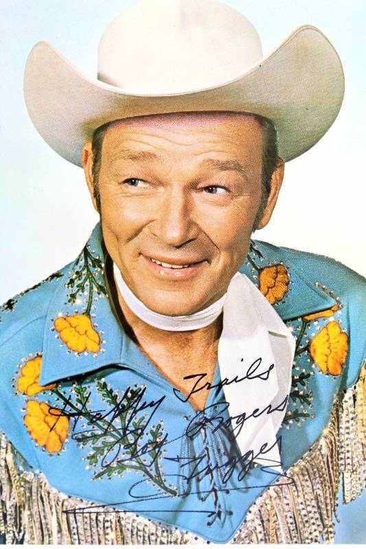 lot 1848 image: Roy Rogers Autograph Signed 8x10 Photograph - Happy Trails Roy Rogers and Trigger
