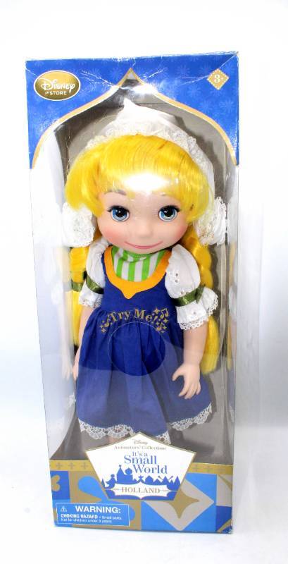 lot 1852 image: Disney Animators Collection ITS A SMALL WORLD HOLLAND DOLL Sings New in Box 16 Tall