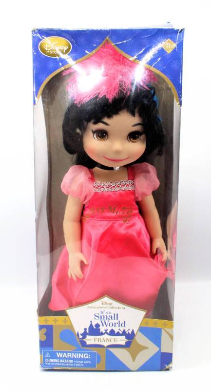 lot 1855 image: Disney Animators Collection ITS A SMALL WORLD FRANCE DOLL Sings New in Box 16 Tall