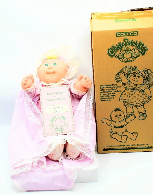 lot 1874 image: Cabbage Patch Preemie Doll with Box and Birth Certificate - Steffi Fanya