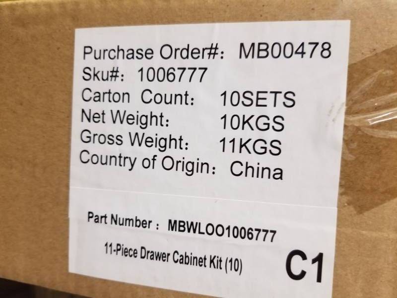 lot 2096 image: 40 Tool Box Drawer Liners. 11 Piece Drawer Cabinet Kit. 10 Sets