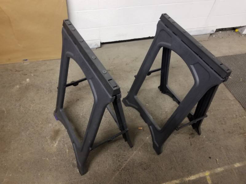lot 2097 image: Pair of Plastic Saw Horses