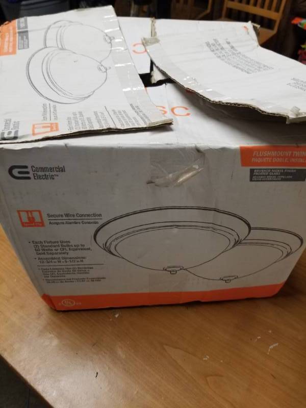 lot 2109 image: Commercial Electric Flushmount Twin Pack