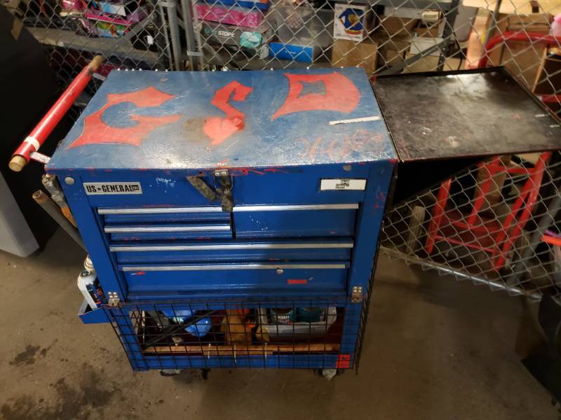 King Craft tool cart and top box. Auction