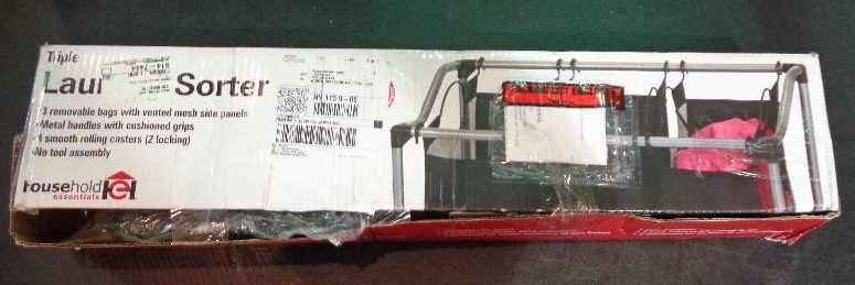 lot 1188 image: Household Essentials 3-Bag Sorter with Vented Bags, Black