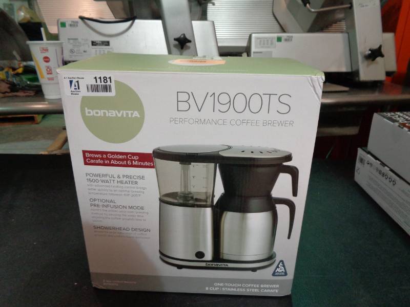 lot 1181 image: Bonavita 8 Cup Coffee Maker - BV1900TS