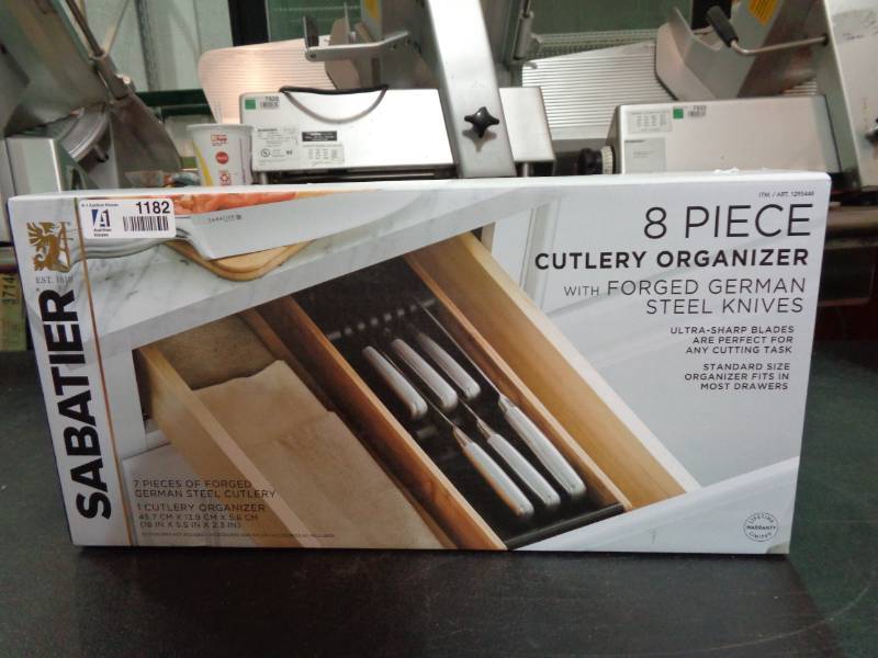lot 1182 image: Sabatier 8-piece Cutlery Organizer Forged German Stainless Steel