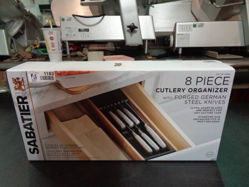 lot 1183 image: Sabatier 8-piece Cutlery Organizer Forged German Stainless Steel