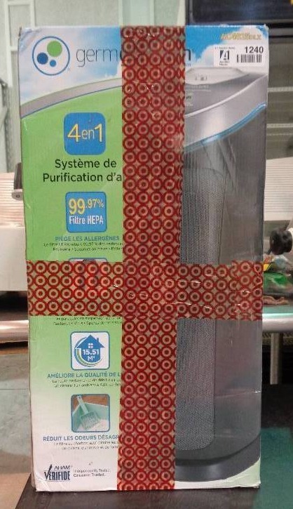lot 1240 image: Germ Guardian 22 TowerAC4825DLX 4-in-1 Air Purifier with HEPA Filter, UVC Sanitizer and Odor Reduction