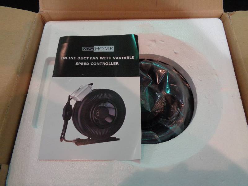 lot 1245 image: Inline Duct Fan With Variable Speed Controller
