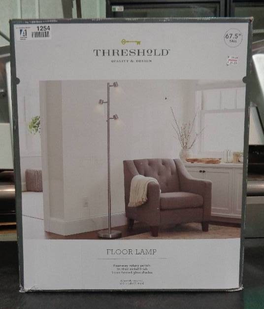 lot 1254 image: Track Tree Floor Lamp, Nickel - Threshold
