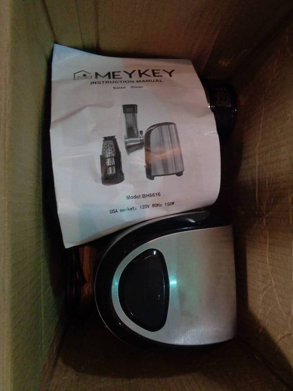 lot 1258 image: MeyKey Professional Salad Maker, Electric Slicer ShredderGraters (silver)