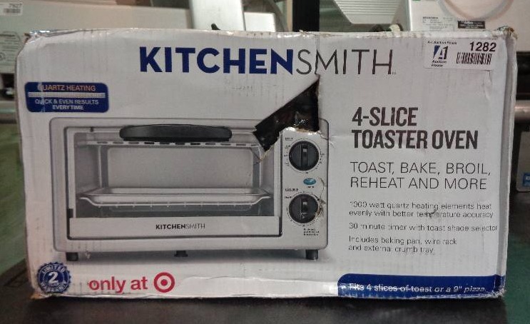lot 1282 image: KitchenSmith 4-Slice Toaster Oven - Stainless Steel