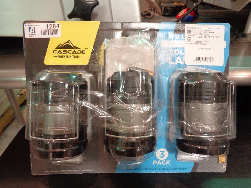 lot 1284 image: Cascade Mountain Tech LED Lantern 3pk