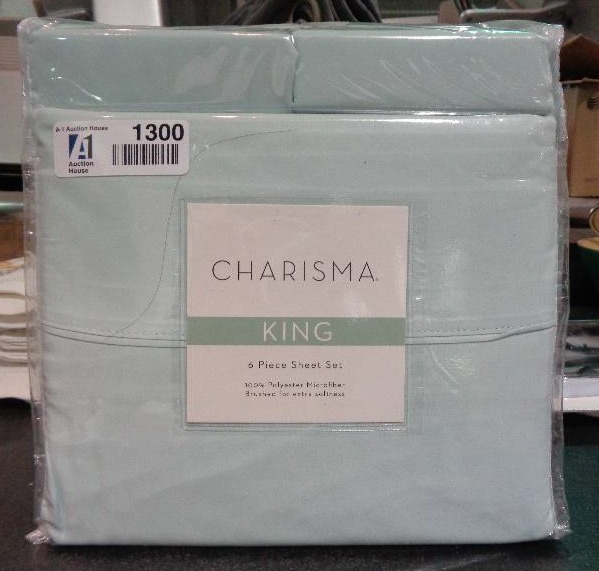 lot 1300 image: Charisma Microfiber 6-piece Sheet Set, King - Spa