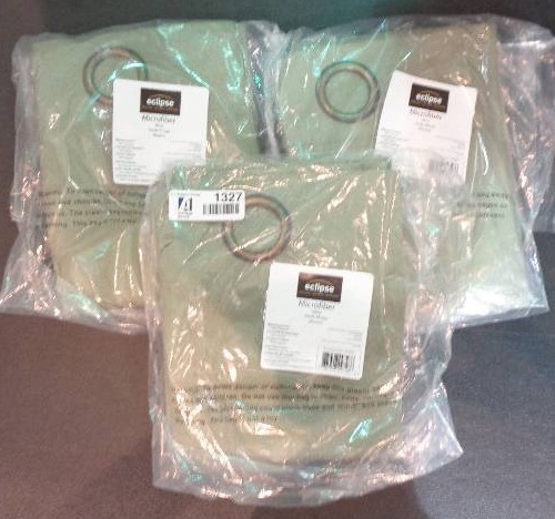 lot 1327 image: Eclipse Thermaback Microfiber Grommet Blackout Curtain Panels 84 - Moss Green