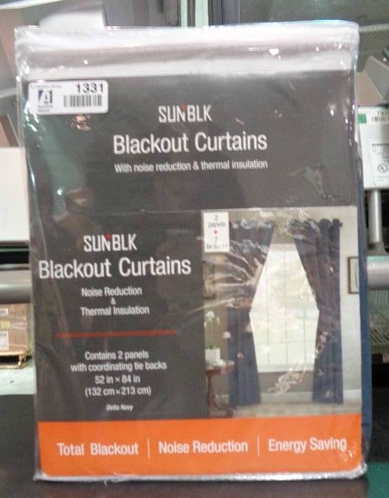 lot 1331 image: Sunblk Blackout Curtains, 2-Pack - Delta Navy, 52 x 84