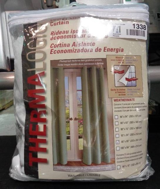 lot 1338 image: Weathermate Grommet Panel Energy Efficient Curtain Panel Pair 95