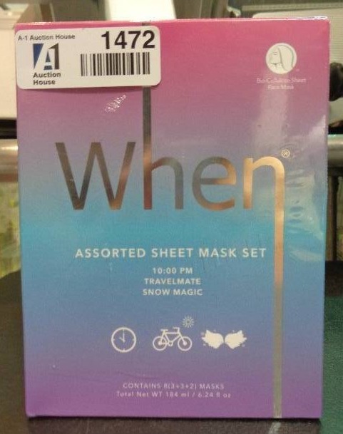 lot 1472 image: When Assorted Sheet Mask Set 8 Masks Total184 ml 6.24 fl oz