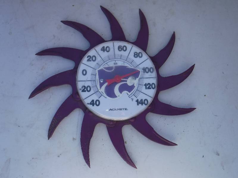 lot 6786 image: KSU Kansas wild cat custom made thermometer