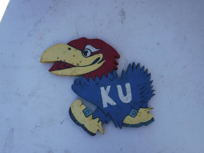lot 6792 image: KU Jayhawk wall decor