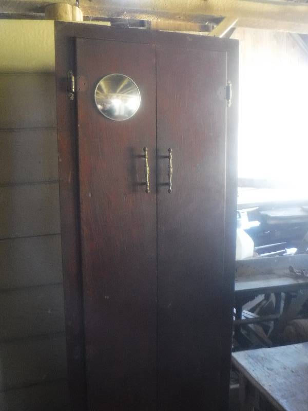 lot 2854 image: Wood storage cabinet pantry