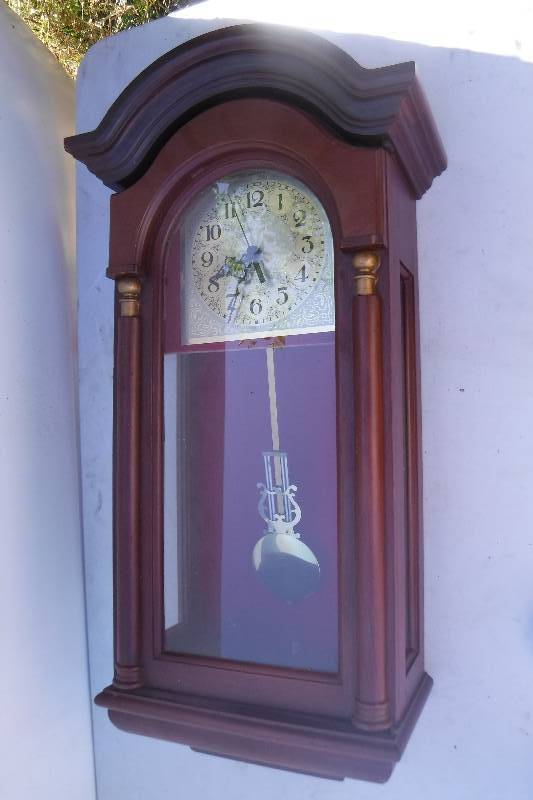 lot 7535 image: Grandfather style wall clock