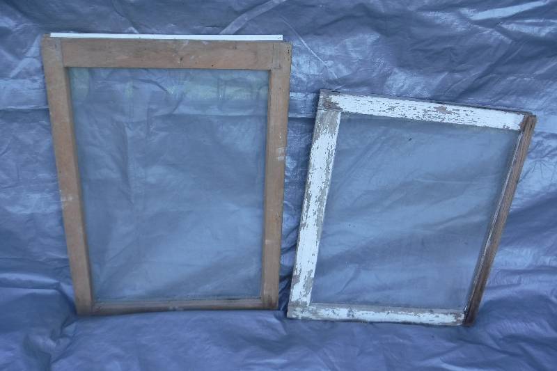 lot 7553 image: Pair of wood framed windows