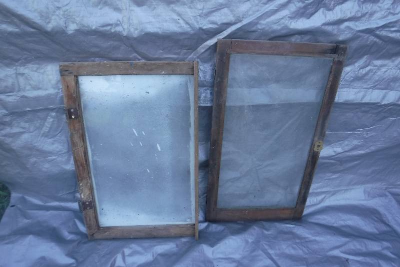 lot 7554 image: Pair of wood framed windows