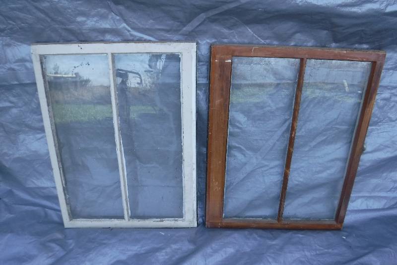 lot 7557 image: Pair of wood framed windows