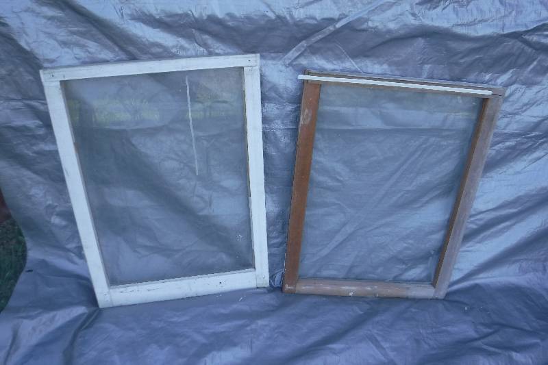 lot 7559 image: Pair of wood framed windows