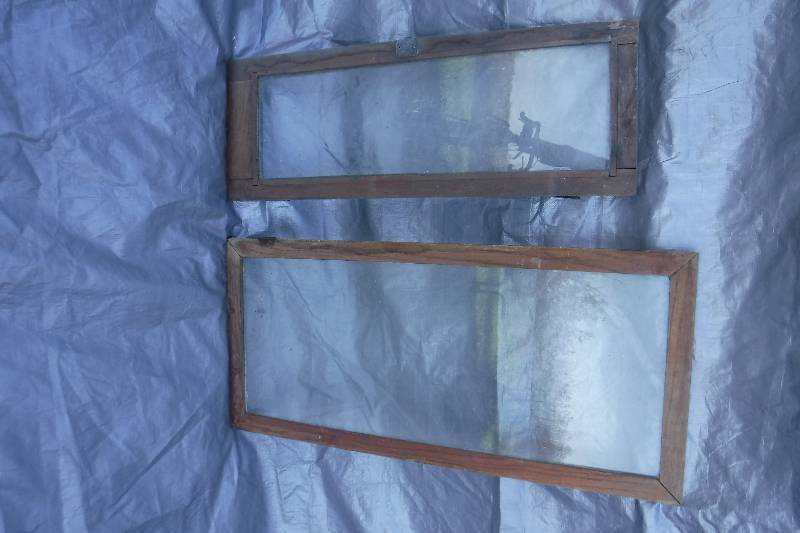 lot 7561 image: Pair of wood framed windows