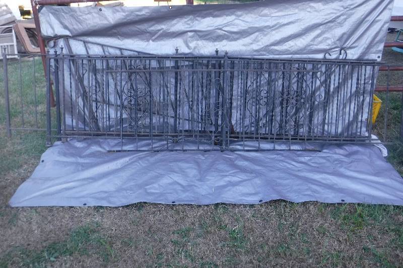 lot 7569 image: Lot of wrought iron railing panels